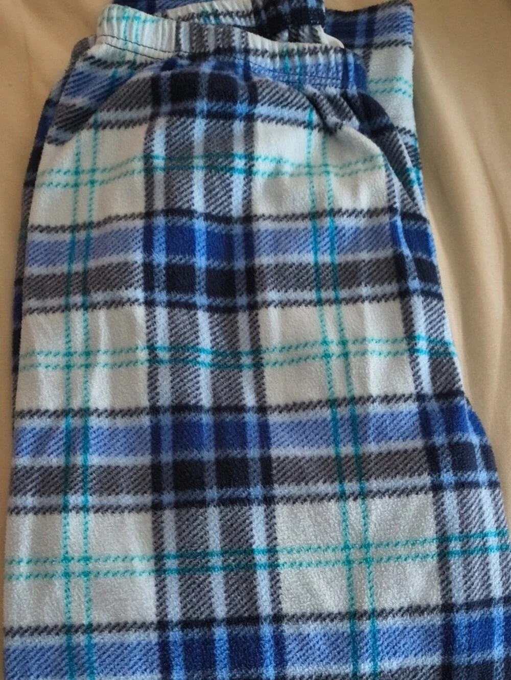 Blue Plaid Kids Pajama Top - Soft Fleece